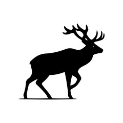 Fototapeta premium Vector silhouette of a deer in an elegant pose. simple design