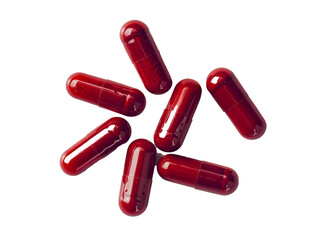red pills isolated on white