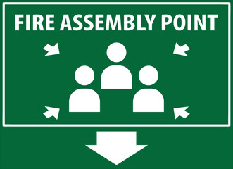 Fire assembly point isolated area sign vector notice.eps