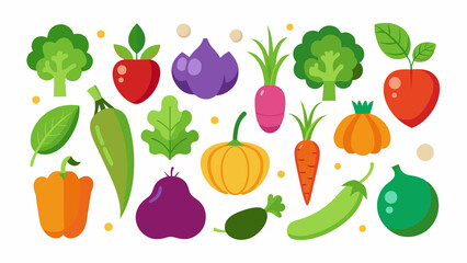 Vegetables Icons on a white background