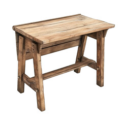A simple, rustic wooden table with a sturdy construction. Perfect for adding a touch of farmhouse charm to any room.