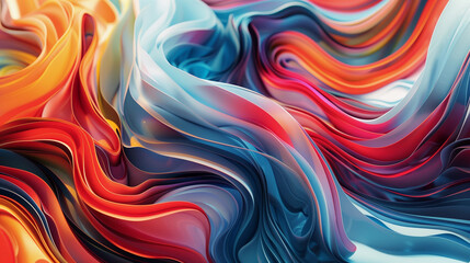 Fototapeta premium abstract painting of colorful swirls and lines on a white background