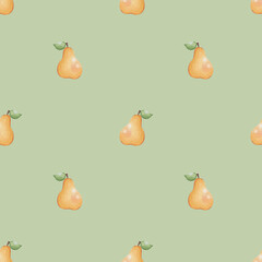 Seamless pattern with pears