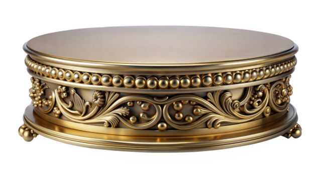 Antique Brass Podium – Ornate Design: An ornate antique brass podium, perfect for vintage or classical themed product displays.
