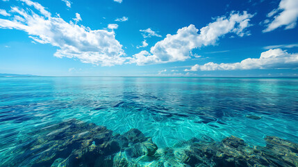 Obraz premium there is a large body of water with a sky background