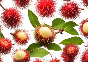 Rambutan isolated on white background with clipping path.