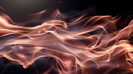 Obraz premium Rose gold smoke's sleek dance in wisps evokes luxury and sophisticated elegance.