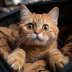 there is a cat that is sitting in a suitcase looking at the camera