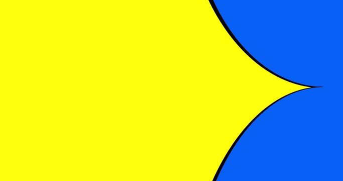 Presentation cartoon paper slideshow titles color yellow blue transition 3 wipe background. Cartoon animation preset motion cut design element. Business, finance, education, art, fashion, etc...