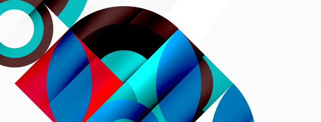 Obraz premium Circles and petals. Geometric beautiful abstract minimal template for Wallpaper, Banner, Background, Card, Book Illustration, landing page