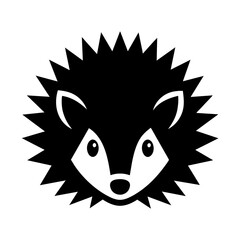hedgehog head logo vector silhouette illustration