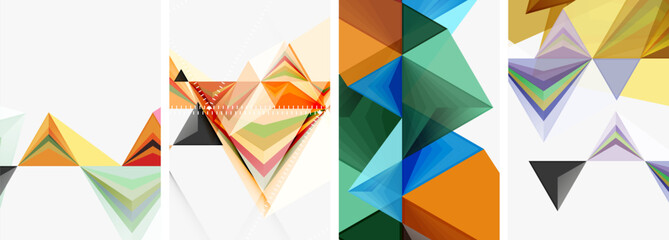 Triangle blend geometric concept poster designs for wallpaper, business card, cover, poster, banner, brochure, header, website
