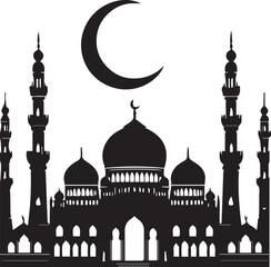 silhouette of mosque vector illustration