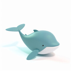 whale icon in 3D style on a white background