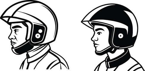 Man with motorcycle helmet coloring page-