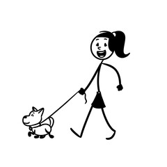 walking with pets in the park