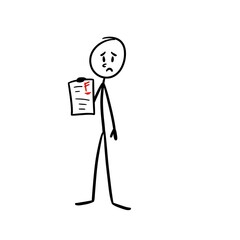 someone who is sad because he got a bad grade