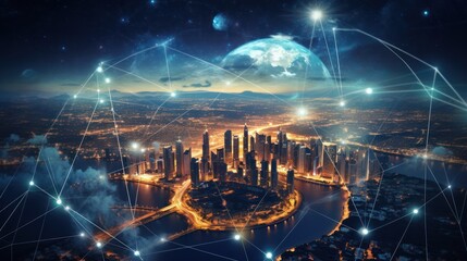 Obraz premium Communication technology for internet business illustration