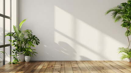 A room with a lot of plants in it and a window with a light coming in on it ,generative ai