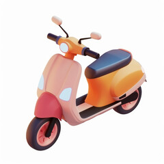 Scooter icon in 3D style on a white background