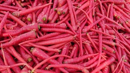 Red juicy carrots, close up view