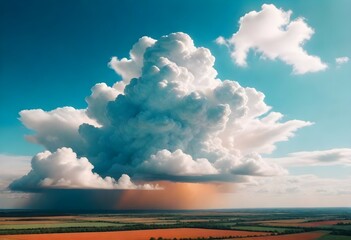 Blue sky, white clouds, colorful clouds