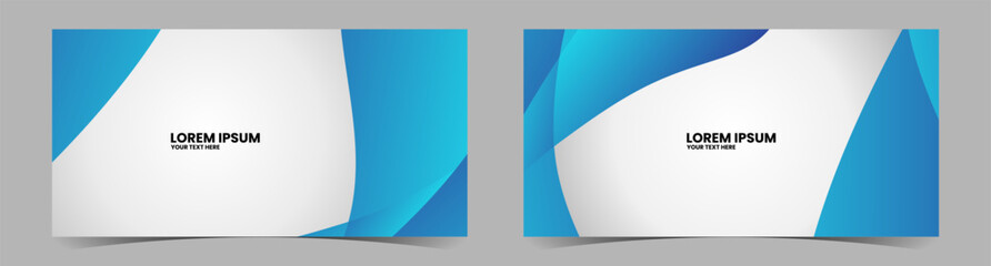 Two blue and white abstract banners with a gradient.