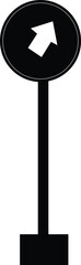 black and white arrow road sign