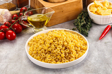 Italian cuisine - dry conchiglie pasta