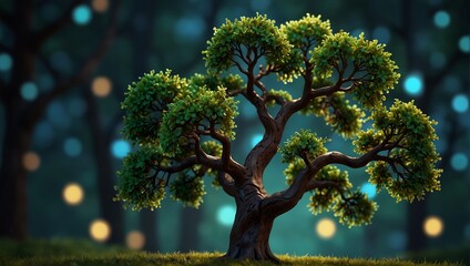 A cartoon depicting a tree as a symbol of nature.
