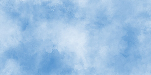 Abstract blue color clouds background, Vibrant clear blue sky with puffy and blurry natural clear clouds, Abstract blue watercolor painted sky background by teal color blue.
