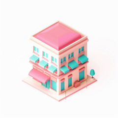 school building icon in 3D style on a white background