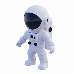 astronaut icon in 3D style on a white background