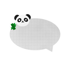 Cute Panda Speech Bubble Paper Textured Text Bubble Dialogue Bubble Blank Bubble Message Box Bubble Speak Bubble Concept Bubble Chat Bubble Blank Note Memo