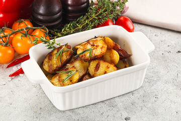 Grilled young small baby potato