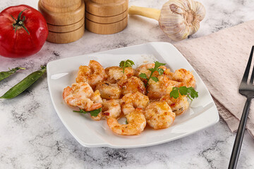 Stir fried prawn in sweet and sour sauce