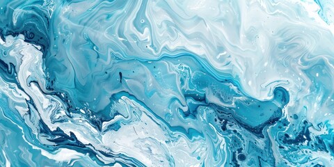 Obraz premium ice blue and white marbled surface