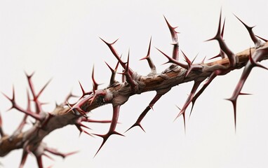 "Prickly Wild Bush: Close-up of Sharp Thorns"