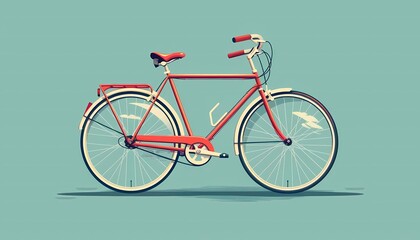 Obraz premium Visualize a flat design of a bicycle as a symbol for reducing carbon footprint