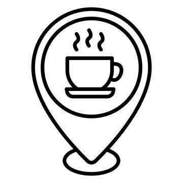 Illustration of Coffee Shop Location design Line Icon