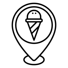 Illustration Ice Cream Store design Line Icon