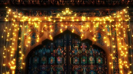 Obraz premium culture decoration with golden lights 