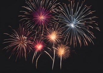 Beautiful Sepia Fireworks Illuminating the Night for Festive Celebrations.