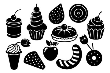 15 set of sweet food smooth line