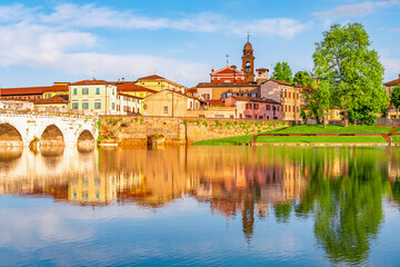 Bridge of Tiberius, Ponte di Tiberio in Rimini, Italy.