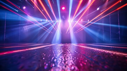 Nightclub laser light show. Generative AI.