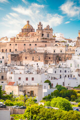 Fototapeta premium Ostuni white town skyline, Brindisi, Apulia Italy. Europe.