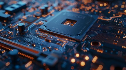 The microchip on circuit board