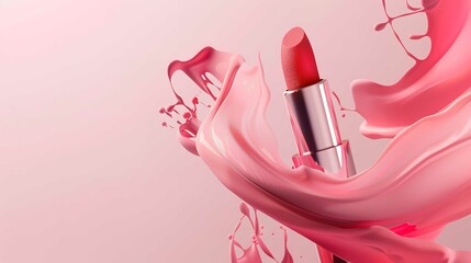 3D beauty fashion banner template designed wit