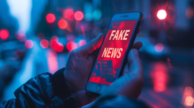 The smartphone with fake news